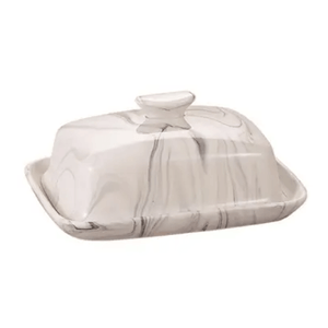 Manteigueira De Porcelana Marble 18cm - Hercules