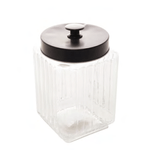 Pote De Vidro Tampa De Metal Preto Organizador 1-7L - Lyor