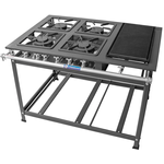 Fogao Tradicional Com Chapa 4 Bocas Alta Pressao 30X30 P7 - MR Fogoes