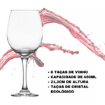 Taca Vinho Tinto Bohemia 450ml Jogo 6pcs Etilux