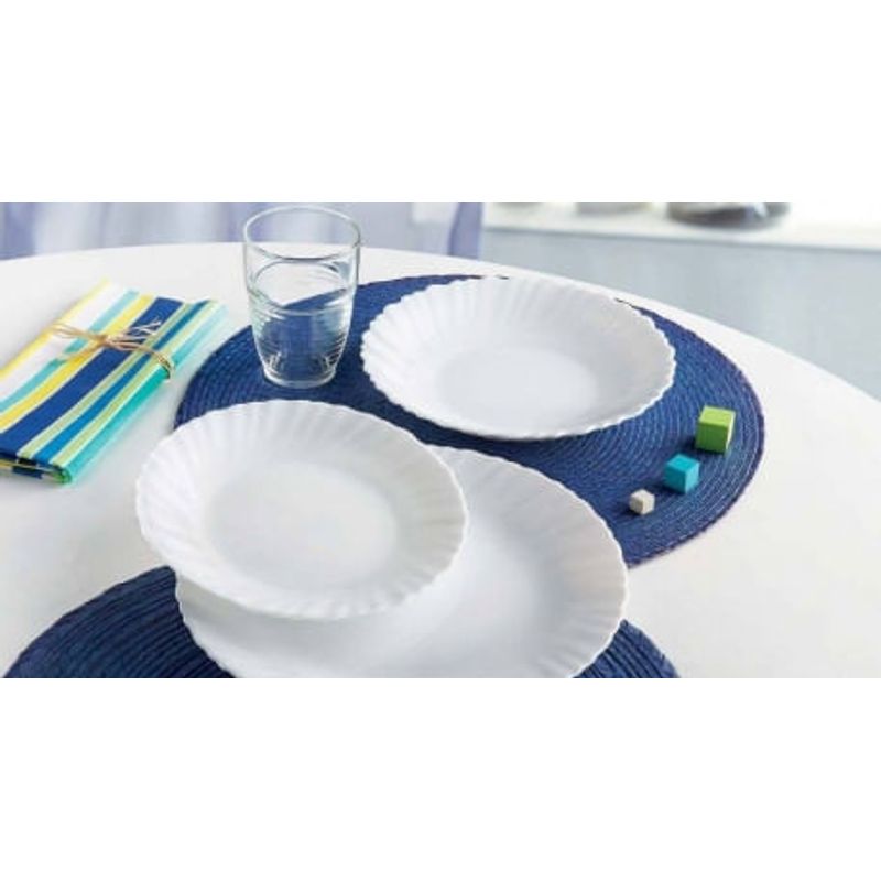 Prato De Vidro Temperado Raso Feston Branco 27cm - Luminarc