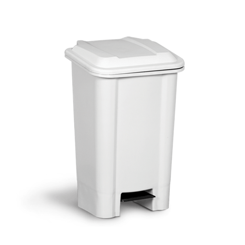 LIXEIRA BRANCA COM TAMPA E PEDAL 45L BOLIVAR