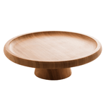 Prato Para Bolo Verona De Bambu Com Pe 20x7cm - Lyor