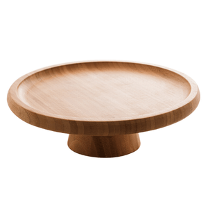 Prato Para Bolo Verona De Bambu Com Pé 20x7cm - Lyor