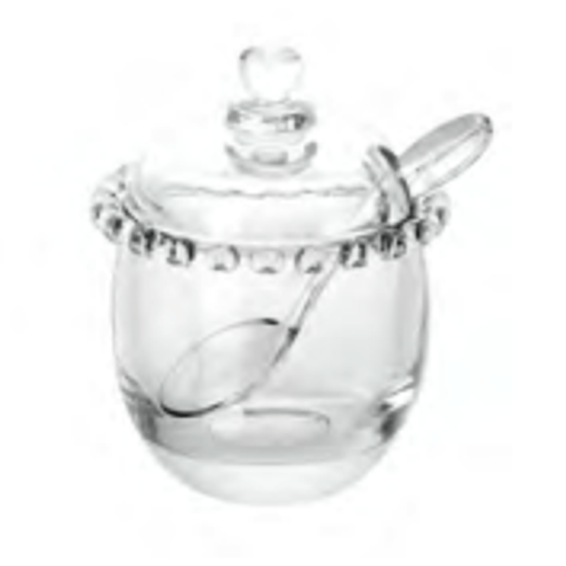 Acucareiro De Cristal Chumbo Com Colher Coracao 9-5x12cm - Lyor