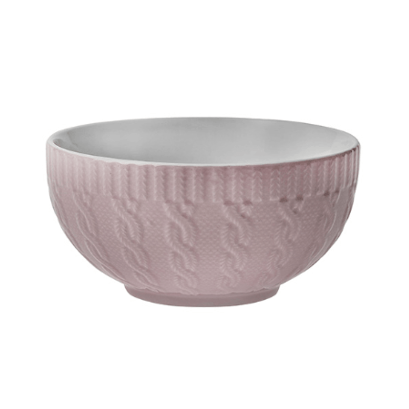 Bowl De Porcelana Textura Winter Rosa 540ml - Hauskraft