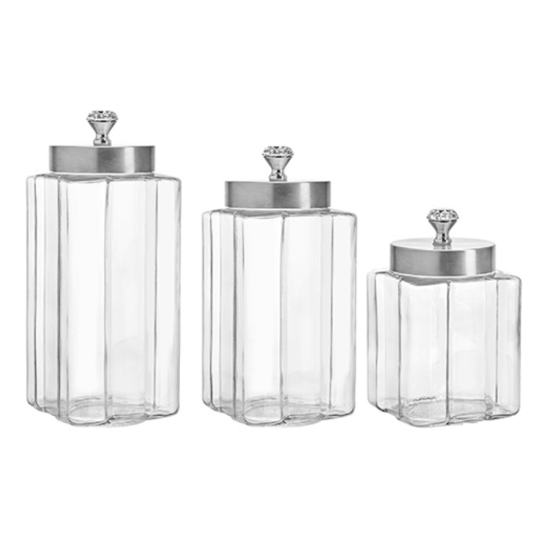 Pote De Vidro Hermetico 3 Pecas Imperial  - Hauskraft