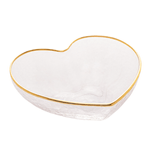 Bowl De Vidro Borda Dourada Coracao 12cm - Rojemac