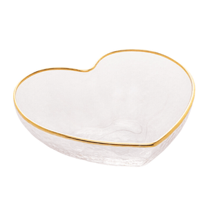 Bowl De Vidro Borda Dourada Coração 12cm - Rojemac