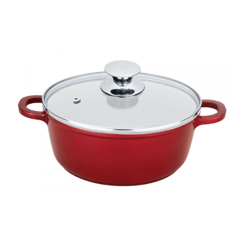 Panela De Aluminio Fundido Com Revestimento Ceramico Vermelha 4-5 Litros - Clink