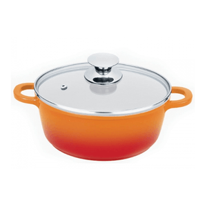 Panela De Alumínio Fundido Com Revestimento Cerâmico Laranja 2,5 Litros - Clink