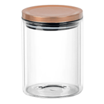 Pote De Vidro Redondo Para Mantimentos Tampa De Cobre 800ml - Full Fit
