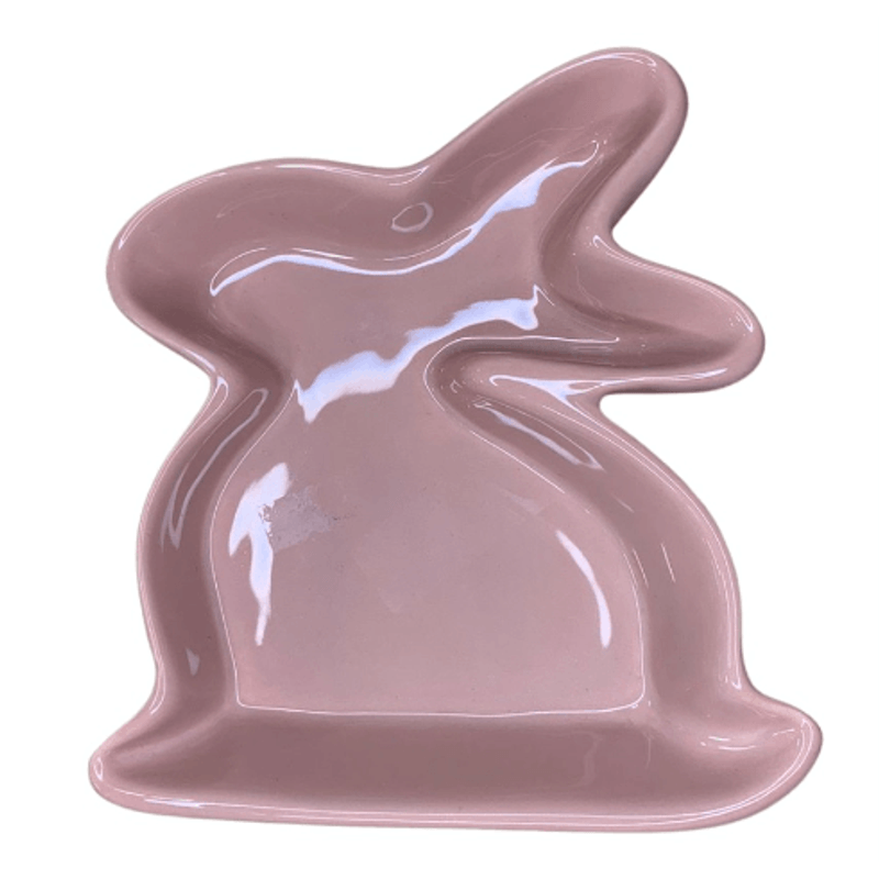 Petisqueira De Pascoa Ceramica Coelho Rosa - Luiz Salvador