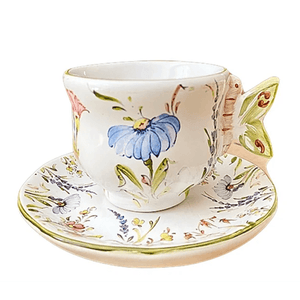 Xícara De Cerâmica Com Pires Para Café Flores Do Campo - Luiz Salvador