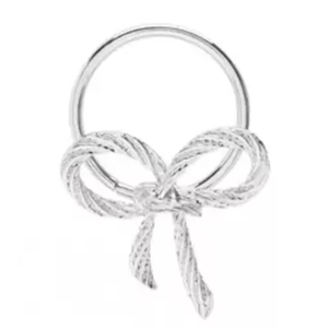 Anel De Guardanapo Laço Prata - Mimo Style