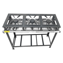 Fogão Industrial 3 Bocas Alta Pressão 30x30 A Gás MR Fogões