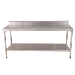 Mesa de Parede Lisa com Prateleira Inferior Aço Inox 430 100x70x85cm – Krasinox
