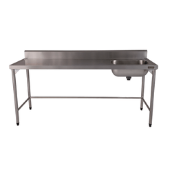 Mesa de Parede com Cuba Lateral 1m x 60cm em Aço Inox 304 – Krasinox