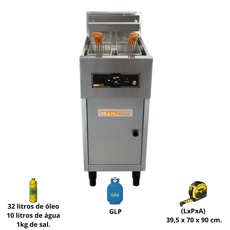 -Fritadeira Comercial a Gas Baixa Pressao MGC-2 Multifritas