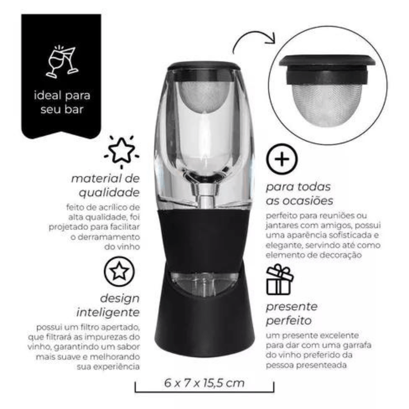 Aerador Para Vinho Portatil -  Mimo Style