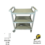 Carrinho de Transporte Industrial 3 Planos Narcel 82x41cm