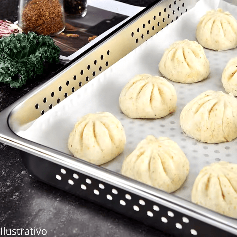 Cuba para Restaurante em Inox 1-1 100mm Perfurada Sem Alca Narcel