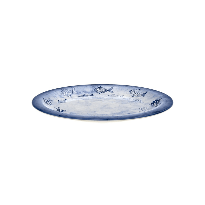 Prato Raso Tramontina Peixes Porcelana Decorada 28cm