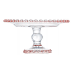 Prato Com Pe De Cristal Bordas De Coracao - Lyor