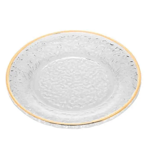 Prato para Sobremesa Cristal Borda Dourada - Lyor