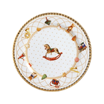 Prato de Natal Ceramica Toys Christmas com Ouro Scalla Luxo