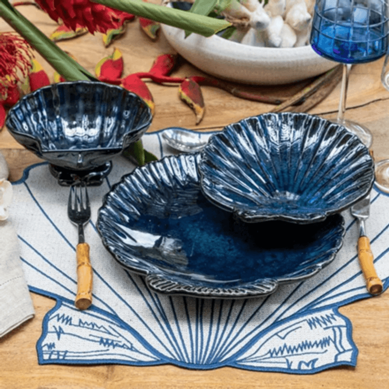 Prato De Ceramica Sobremesa Ocean Azul - Scalla