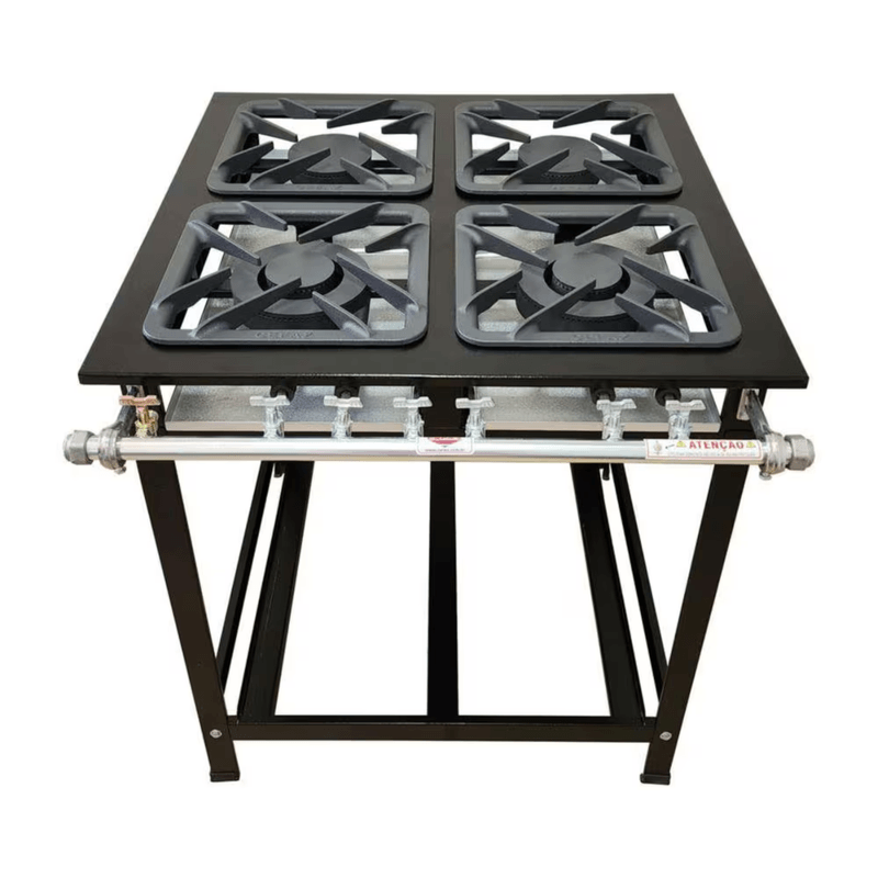 Fogao Industrial 4 Bocas 2 Queimadores Duplos 30x30 Cefaz