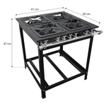 Fogao Industrial 4 Bocas 2 Queimadores Duplos 30x30 Cefaz