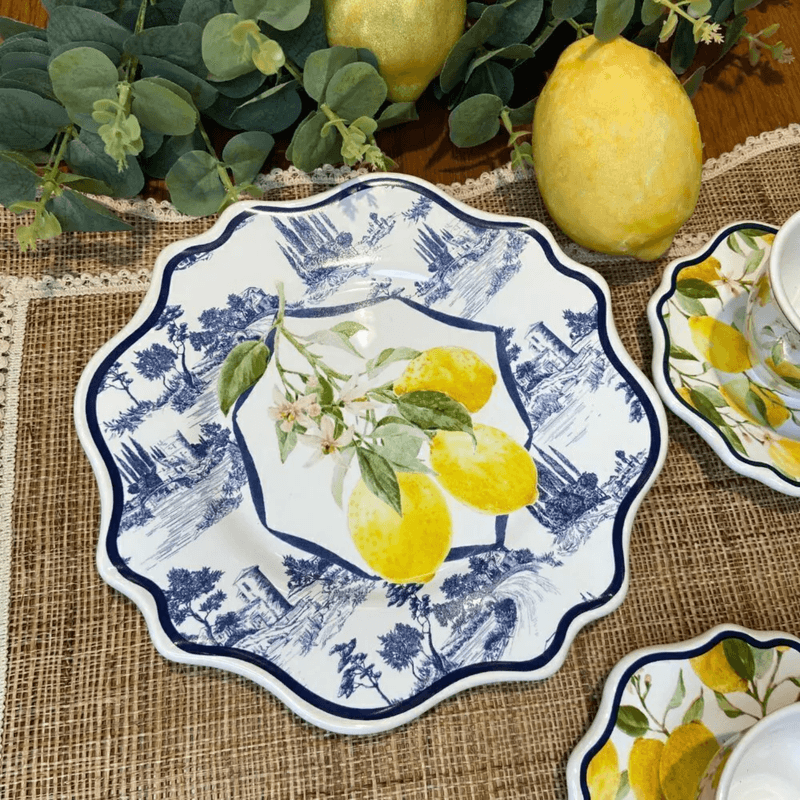 Prato De Ceramica Sobremesa Coup Azul Anacapri - Scalla