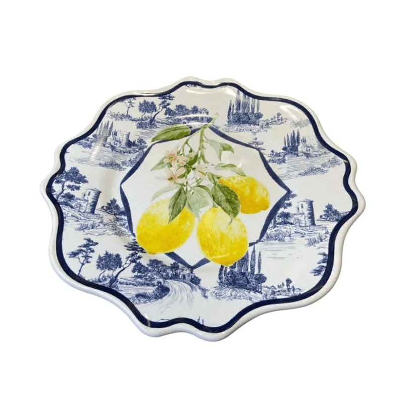 Prato De Ceramica Sobremesa Coup Azul Anacapri - Scalla