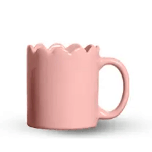 Caneca De Cerâmica Rosa 300ml Izabel - Scalla