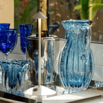 Jarra de Vidro Italia Murano Azul 800ml Wolff Luxo Mesa Posta