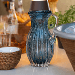 Jarra de Vidro Italia Murano Azul 800ml Wolff Luxo Mesa Posta