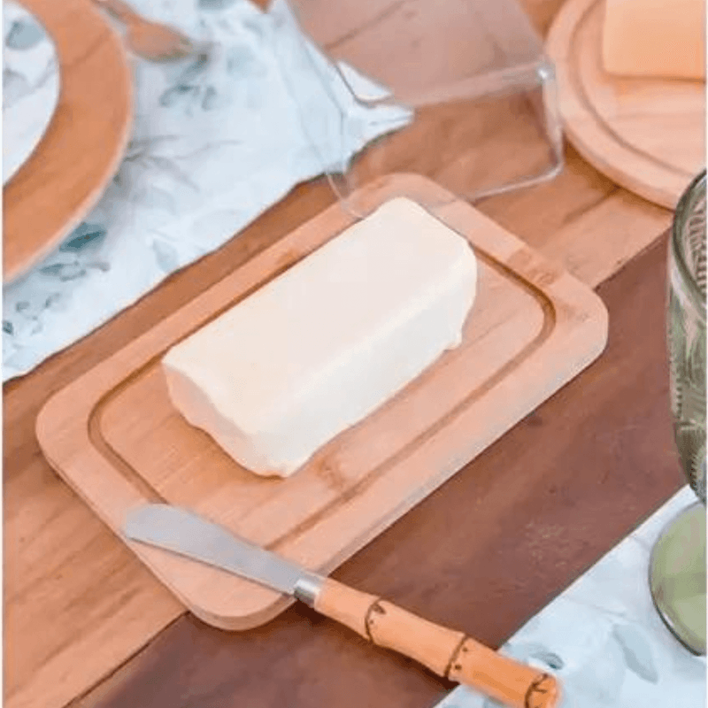 Mantegueira Bambu com Tampa Acrilica  19x12-5cm