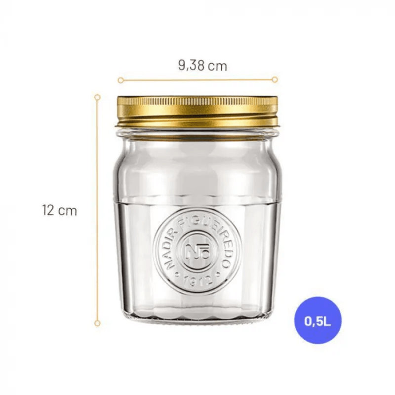 Pote Vidro Americano Vintage 500ml - Nadir