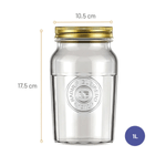 Pote Americano Vintage 1 Litro Com Tampa Nadir