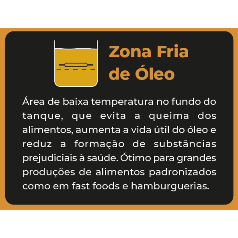 Fritadeira a Gas Inox Zona Fria 20L Skymsen FG20 Skymsen