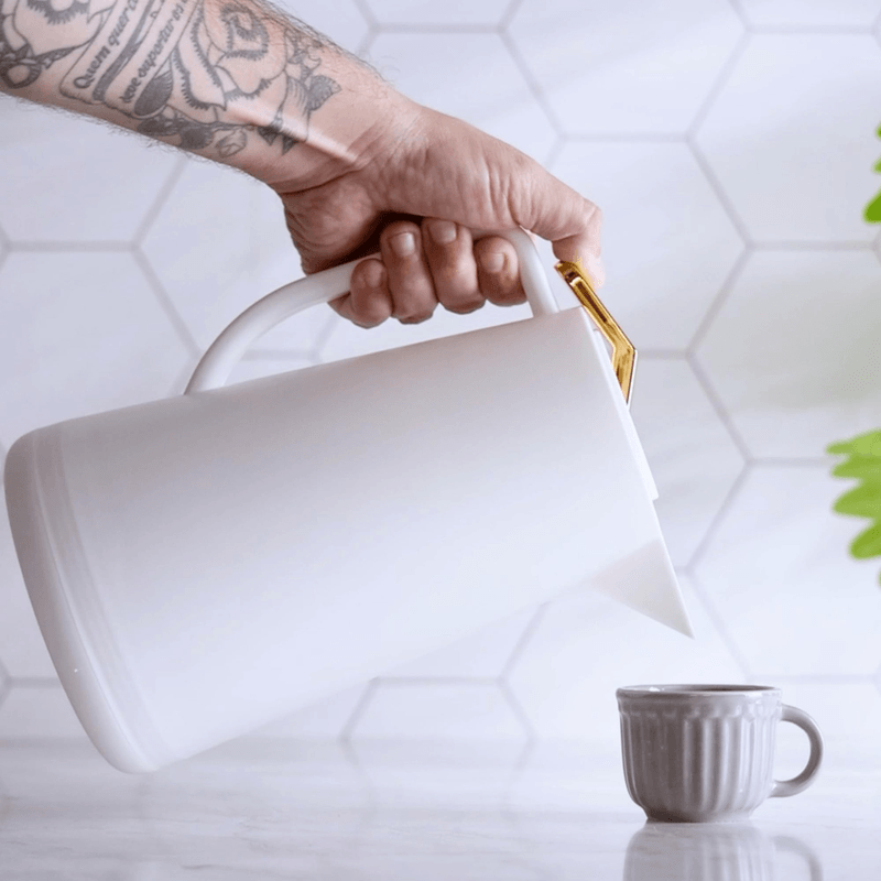 Garrafa Termica 1 Litro Atenas Branca Gourmet Wolff