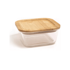 Pote Hermético Oikos 800ml Vidro com Tampa de Bambu