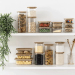 Pote Hermetico Oikos 800ml Vidro com Tampa de Bambu