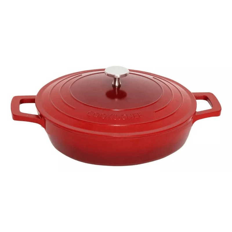 Cacarola Baixa Cook Chef 28Cm Vermelha - Mimo Style