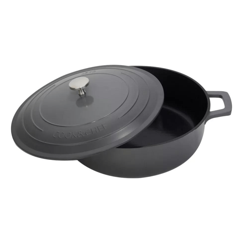 Cacarola Baixa Cook Chef 28Cm Cinza - Mimo Style