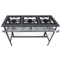 Fogão Industrial 3 Bocas Alta Pressão Metal Bray
