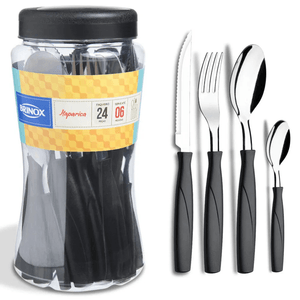 Faqueiro com 24 Peças Preto - Brinox