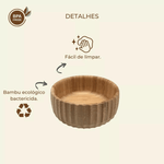 Bowl Canelado De Bambu 15cm Saladeira Objetos Natural - Oikos